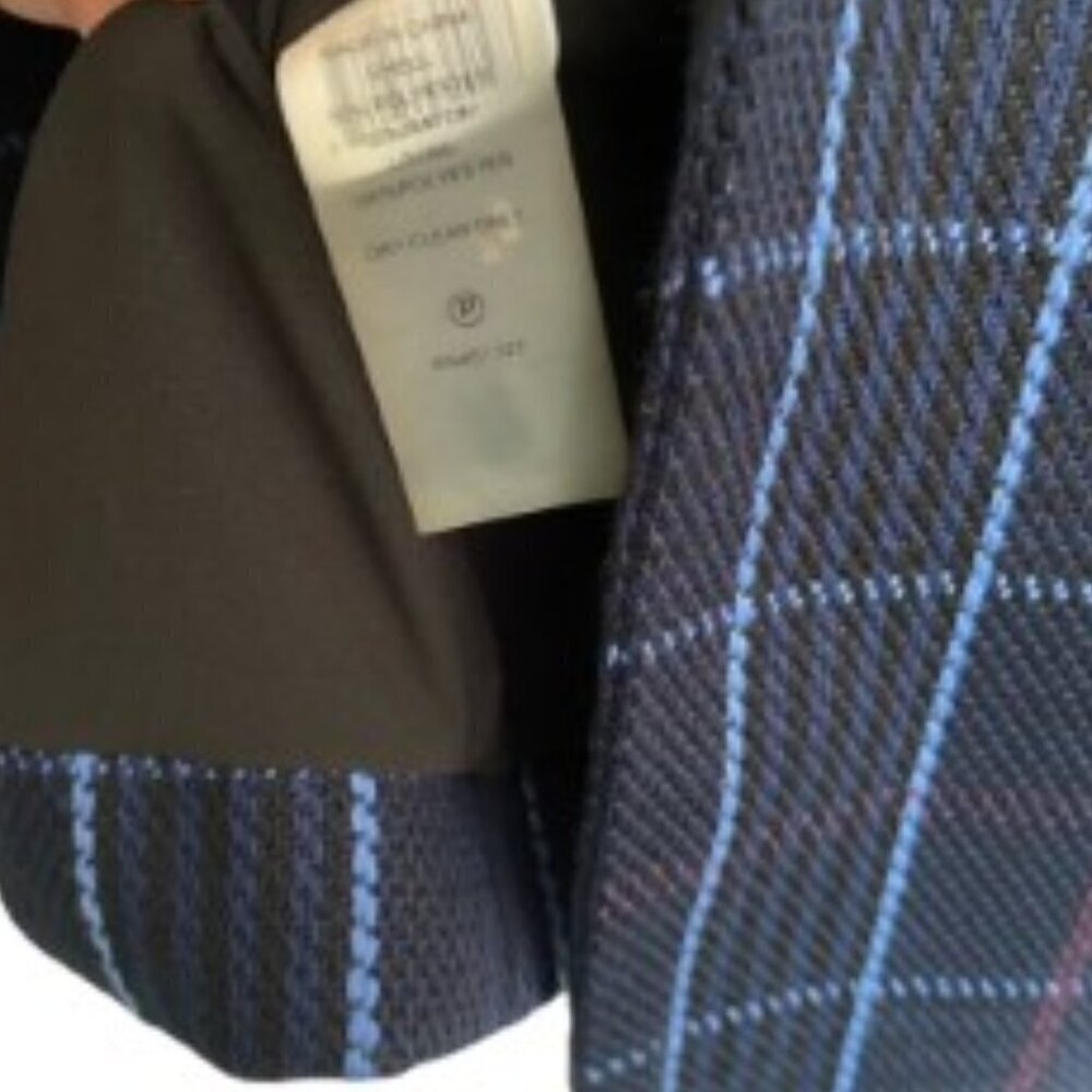 Vince Camuto Navy Plaid Blazer Jacket 4 - Picture 5 of 5